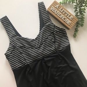 Lululemon Tame Me Tank Black and White Stripe